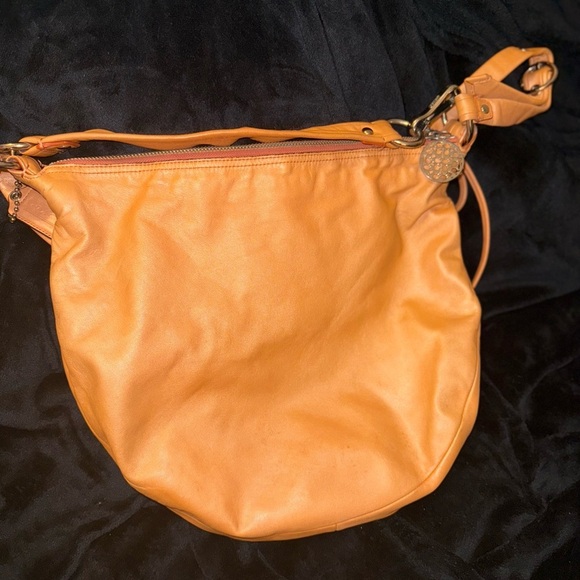 Coach Orange/Tan Leather Shoulder Bag - Picture 2 of 16